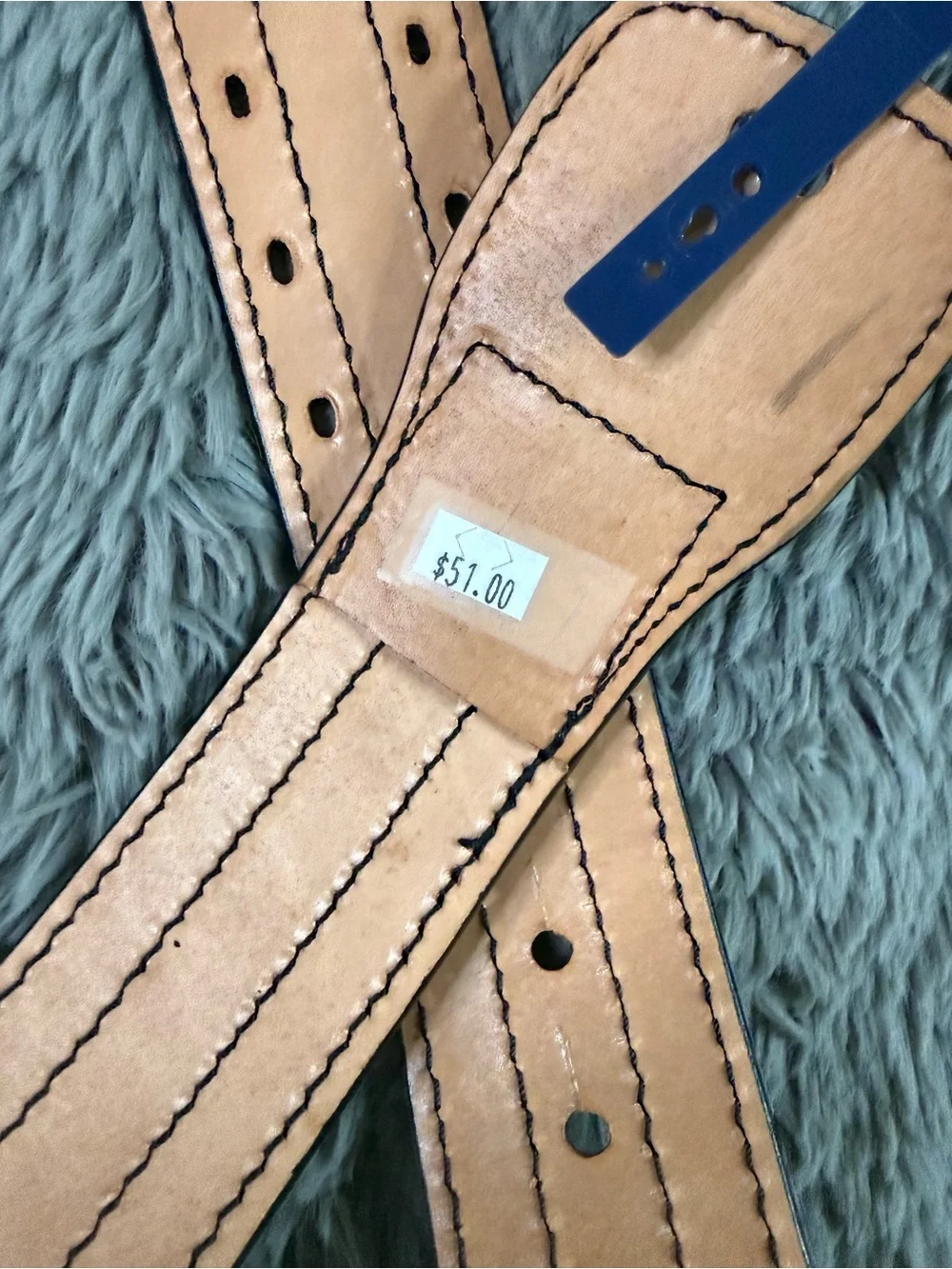 Dutyman 4021 Police Duty Belt Size 48 Full Grain Leather Basketweave Black